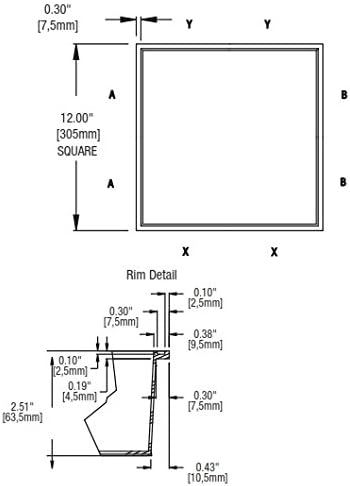 #305 Clear Prismatic Acrylic Drop Diffuser 12 x 12"