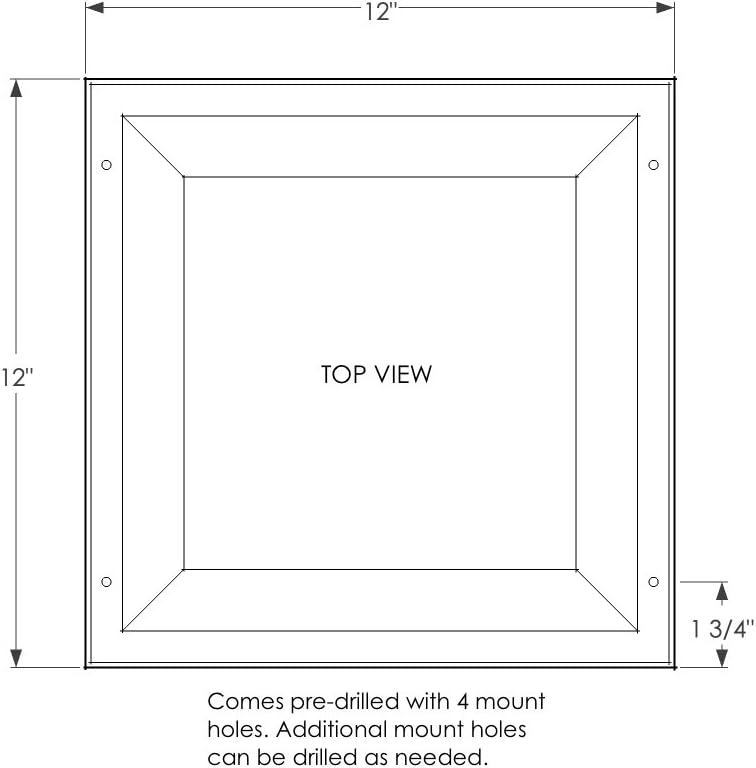 #DCPC-1212 Clear Prismatic Polycarbonate Drop Diffuser 12 x 12 x 5 in.