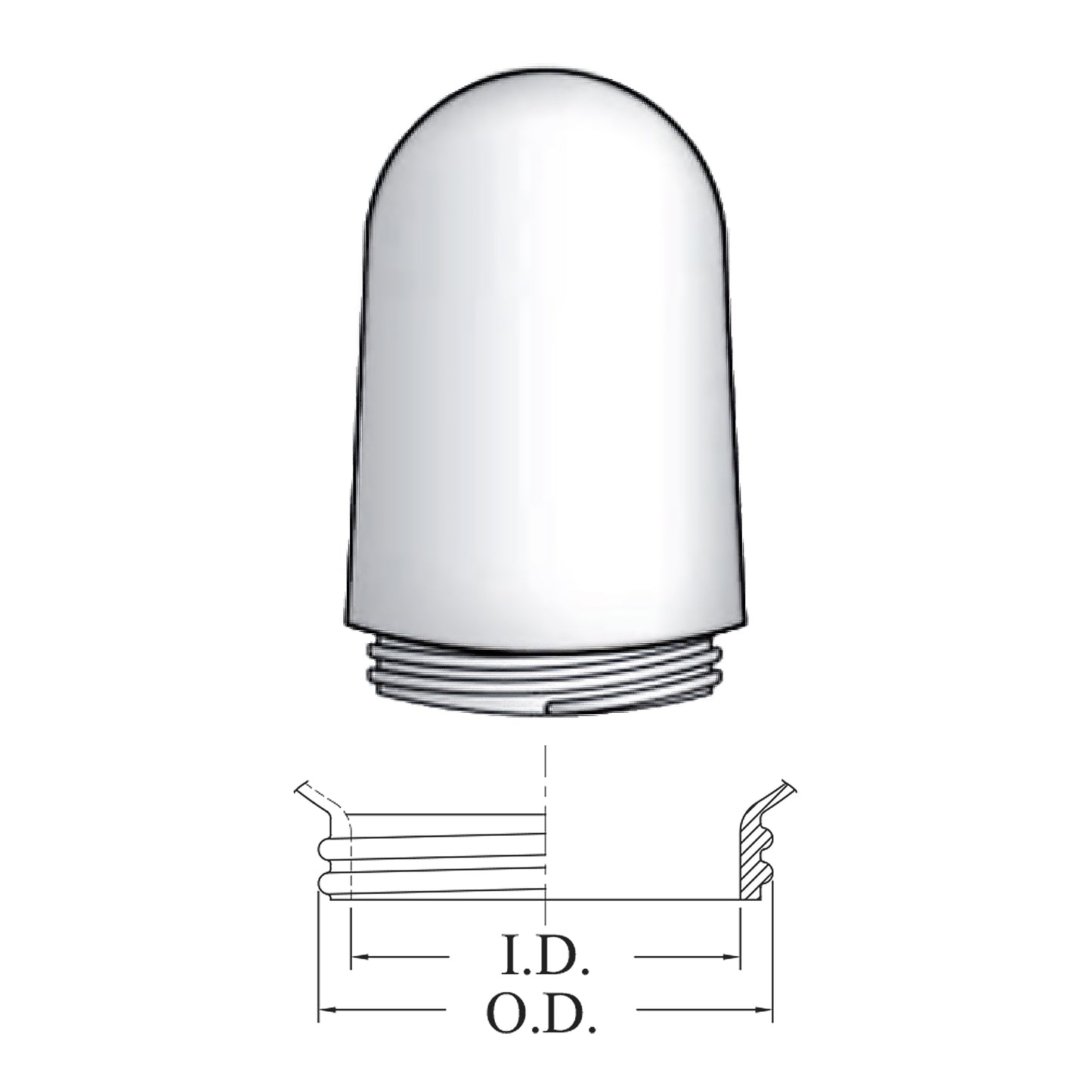 BP-20 Clear Ribbed Polycarbonate Threaded Jar