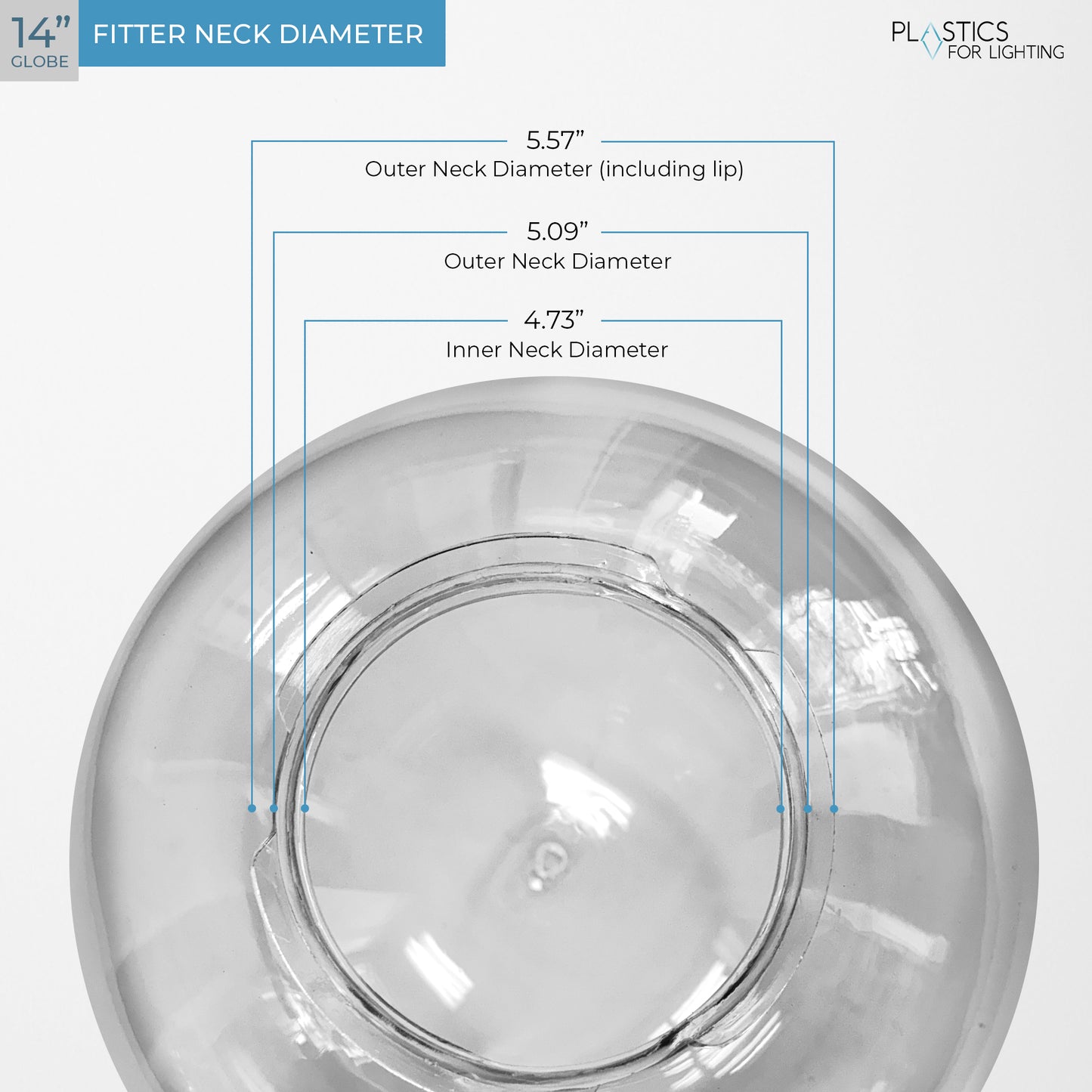 14 inches Globe Replacement Diffuser Fitter Neck Diameter