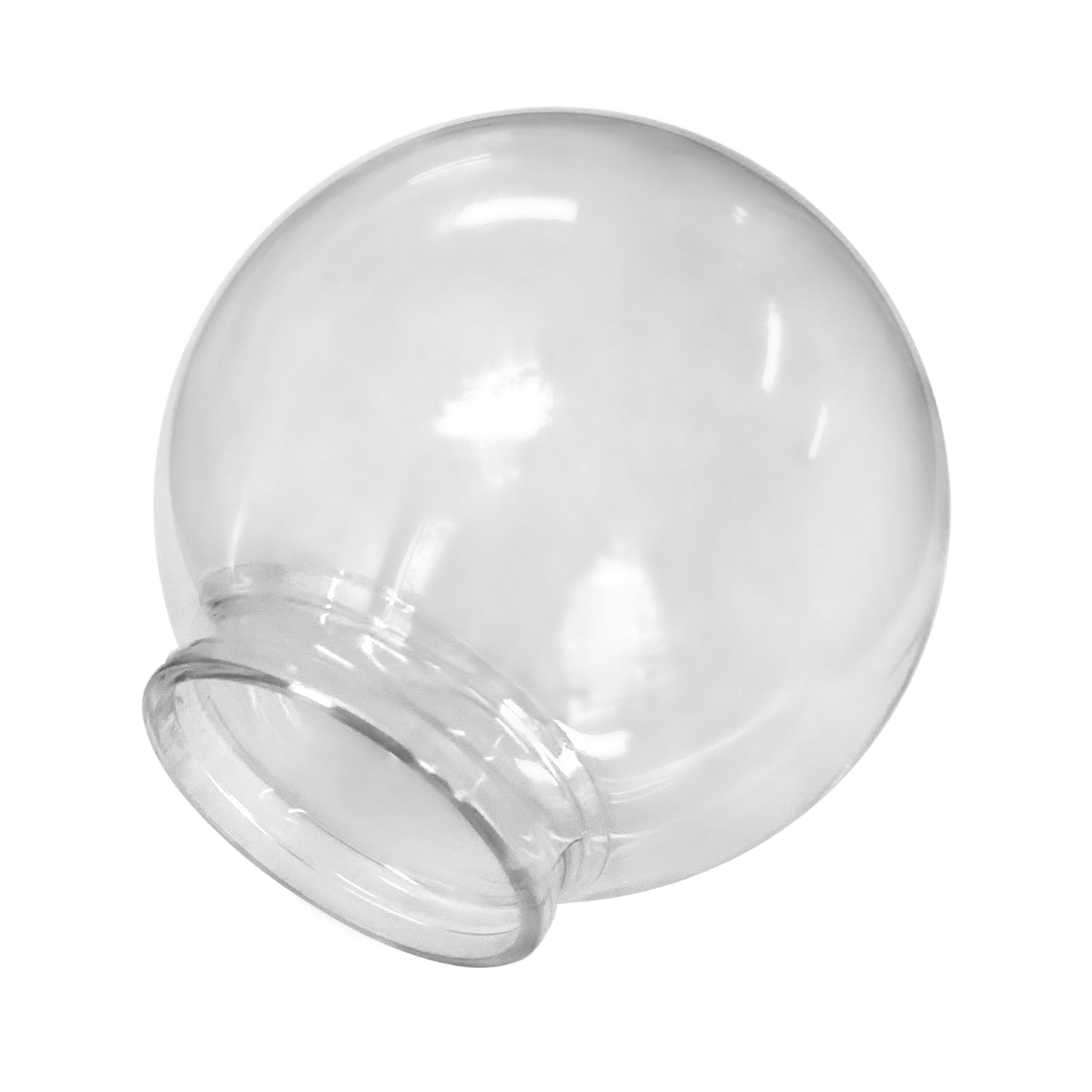 6" DIAMETER CLEAR ACRYLIC GLOBE WITH 3-1/8" NECK