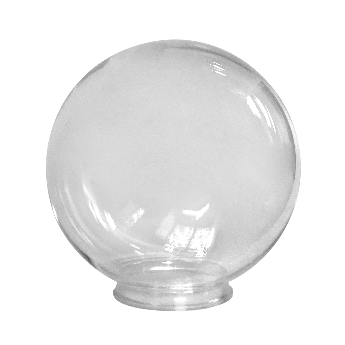 8" DIAMETER CLEAR ACRYLIC GLOBE WITH 4" NECK