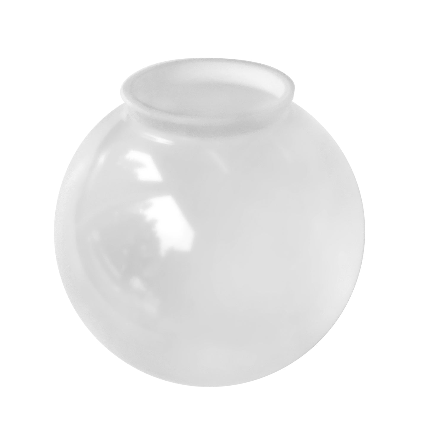 8" Diameter White Acrylic Globe with 4" Neck