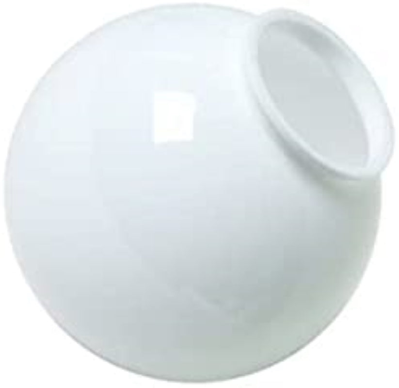 6" DIAMETER WHITE ACRYLIC GLOBE WITH 3-1/8" NECK