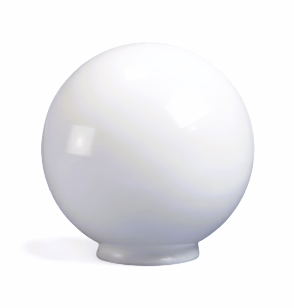 6" DIAMETER WHITE ACRYLIC GLOBE WITH 3-1/8" NECK