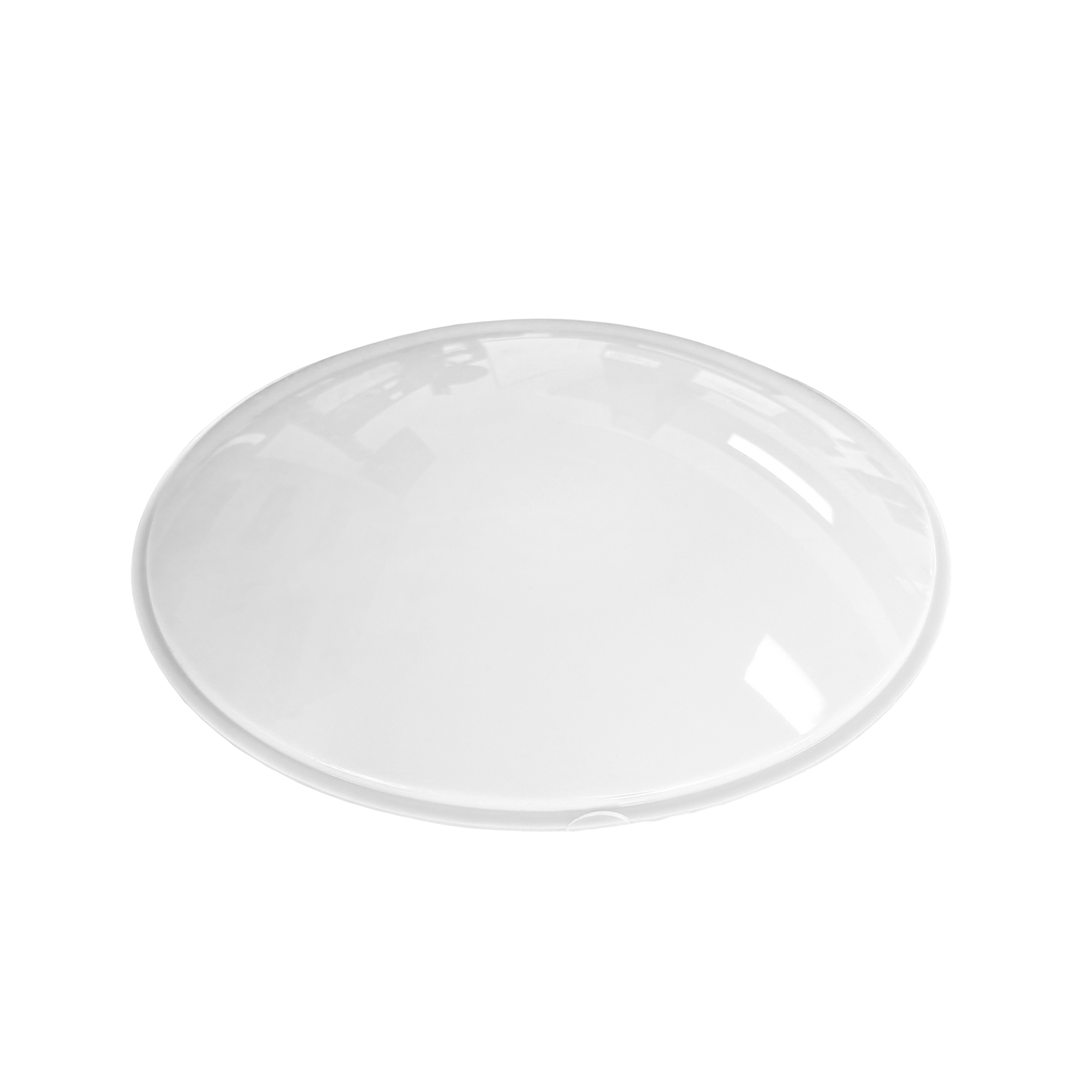White Acrylic Flanged Shallow Domes