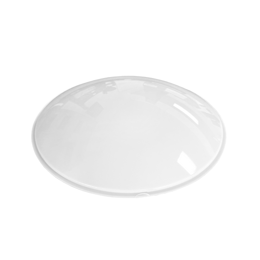 White Acrylic Flanged Shallow Domes