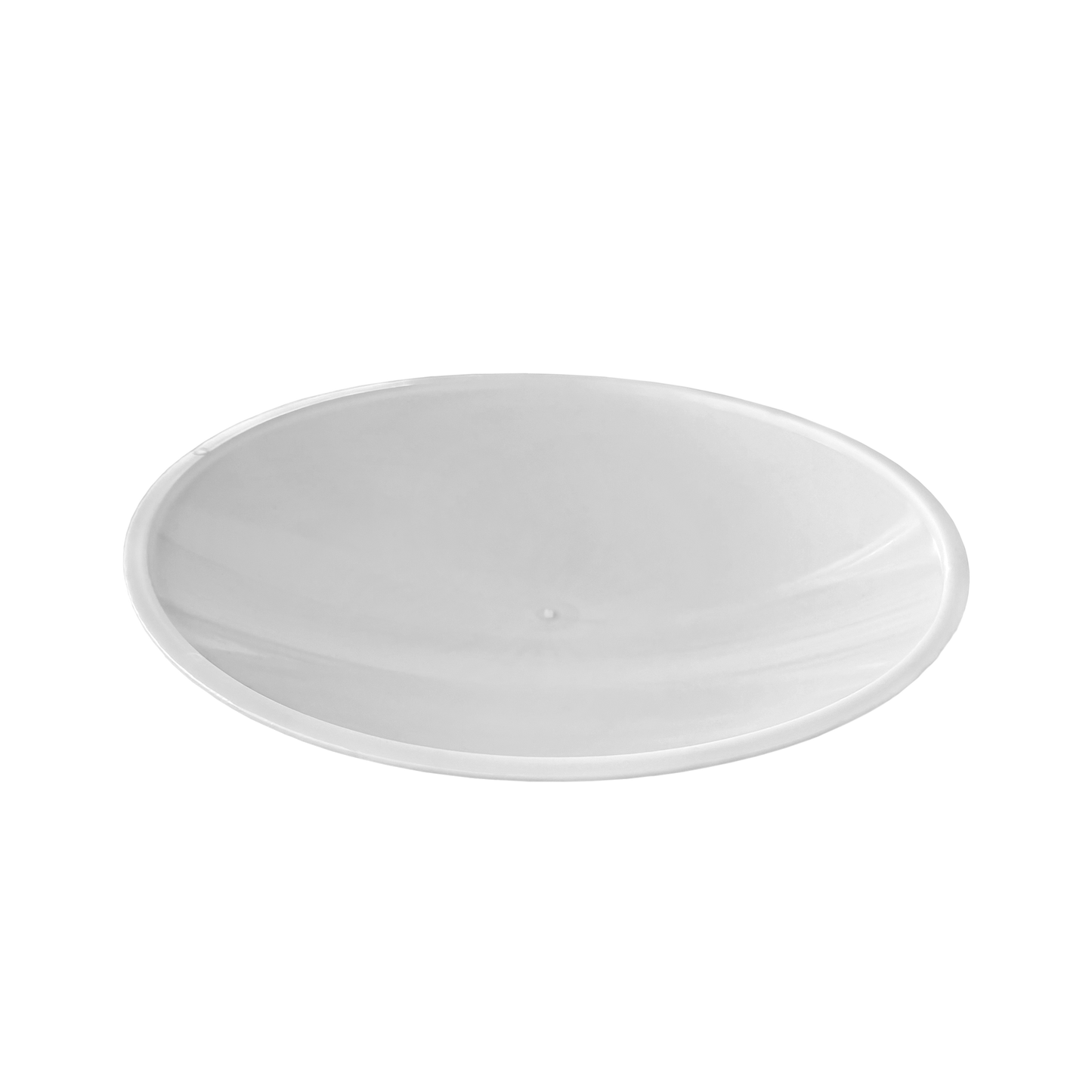 White Acrylic Flanged Shallow Domes
