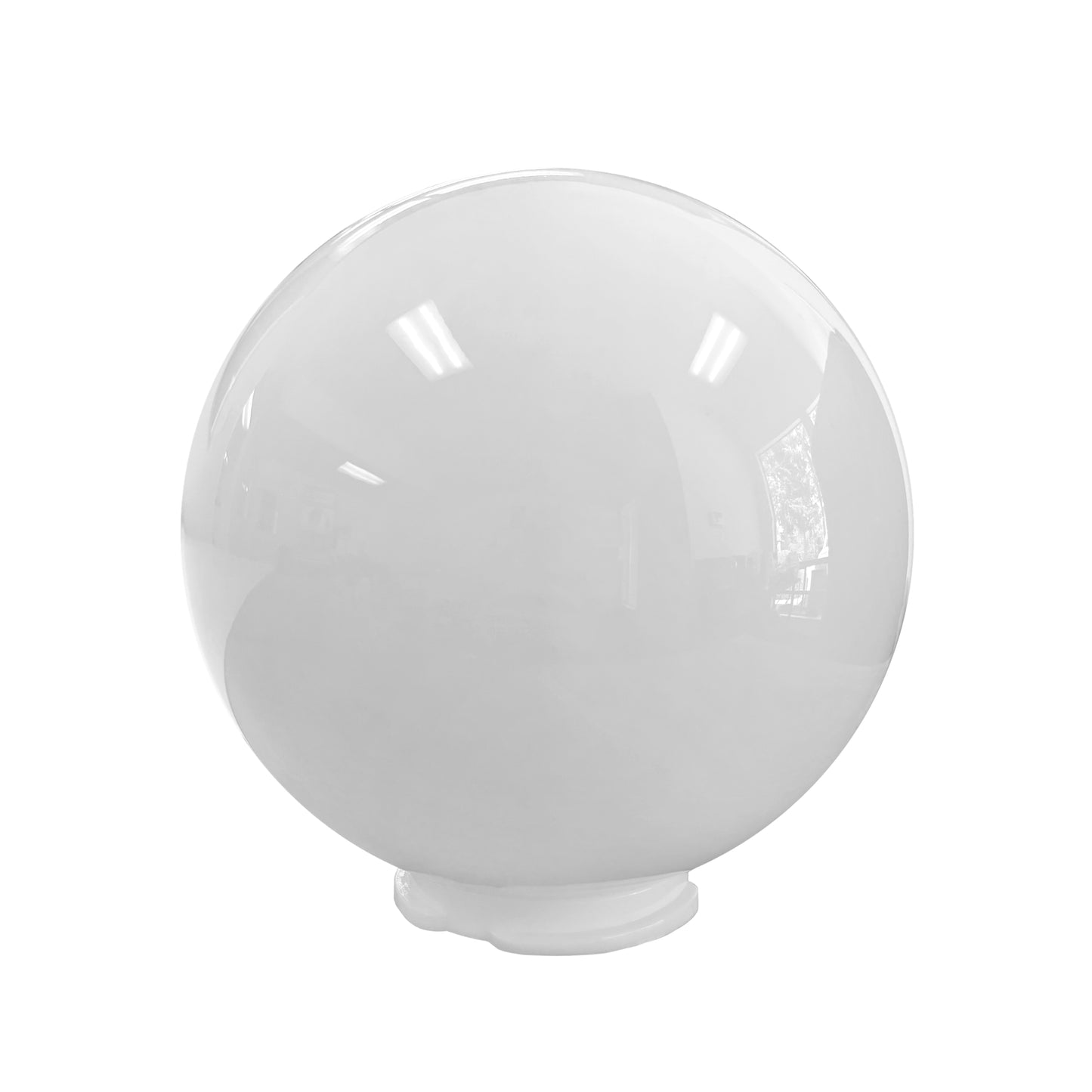 8", 10", 12" Diameter White Acrylic Globe with 4" Neck