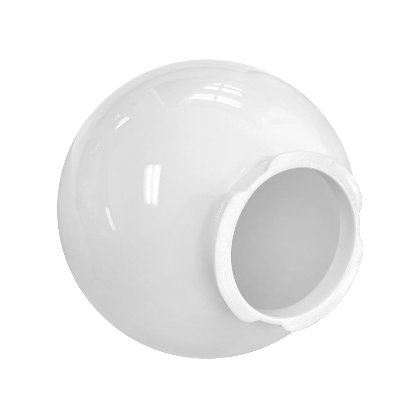 8", 10", 12" Diameter White Acrylic Globe with 4" Neck