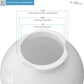 8", 10", 12" Diameter White Acrylic Globe with 4" Neck