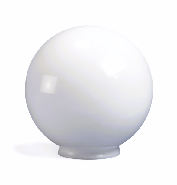6" Diameter White Acrylic Globe with 3-1/8" Neck